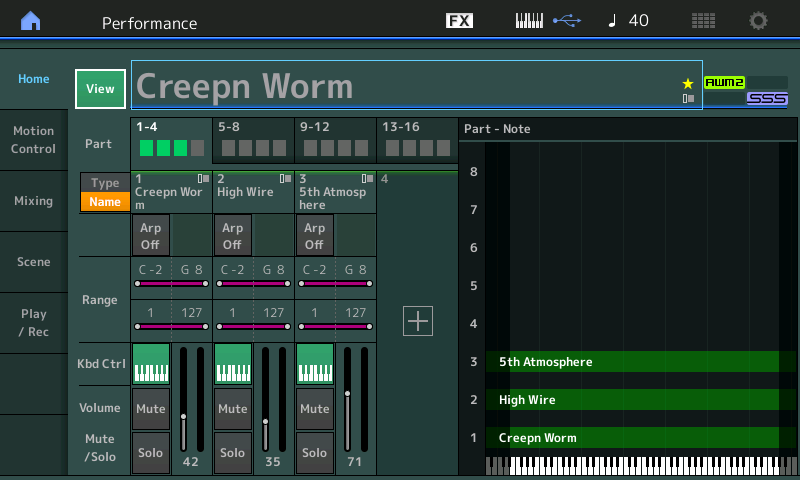 Creepn Worm home page on MONTAGE with single part indicated