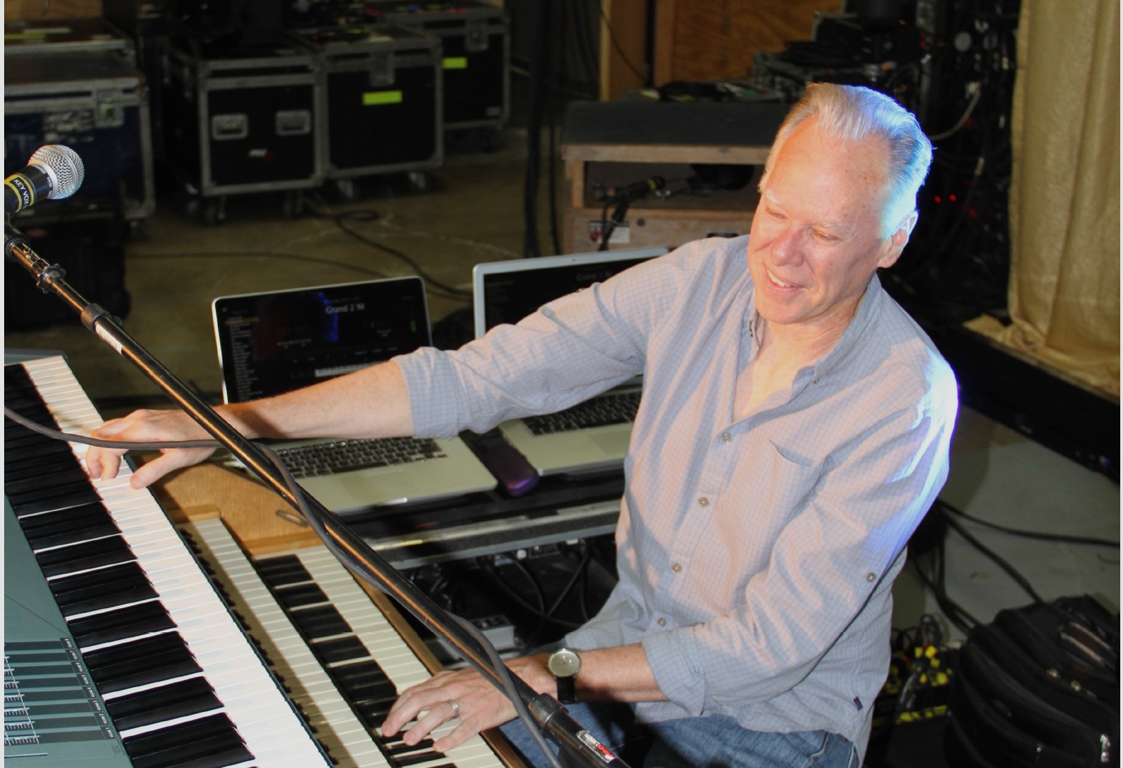 Scott Plunkett at Yamaha keyboard